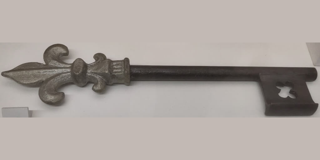 The key to Lidice. A slightly ornate, old-fashioned looking key.